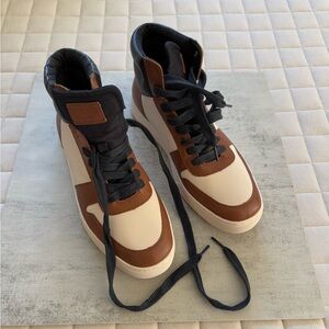 Coach Men’s Dewitt Brown and White High-top Casual Sneakers